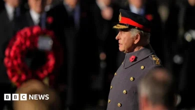 Remembrance Sunday: King leads two-minute silence at Cenotaph - live updates