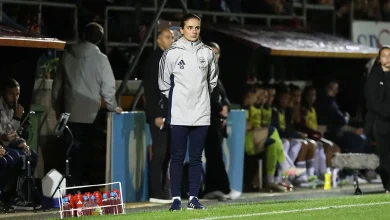 Renee Slegers reacts to 4-1 victory over Leicester City