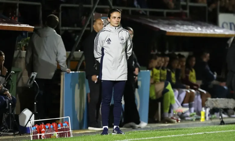 Renee Slegers reacts to 4-1 victory over Leicester City