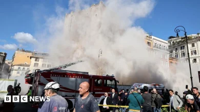 Rescue under way after medieval tower collapses in Rome