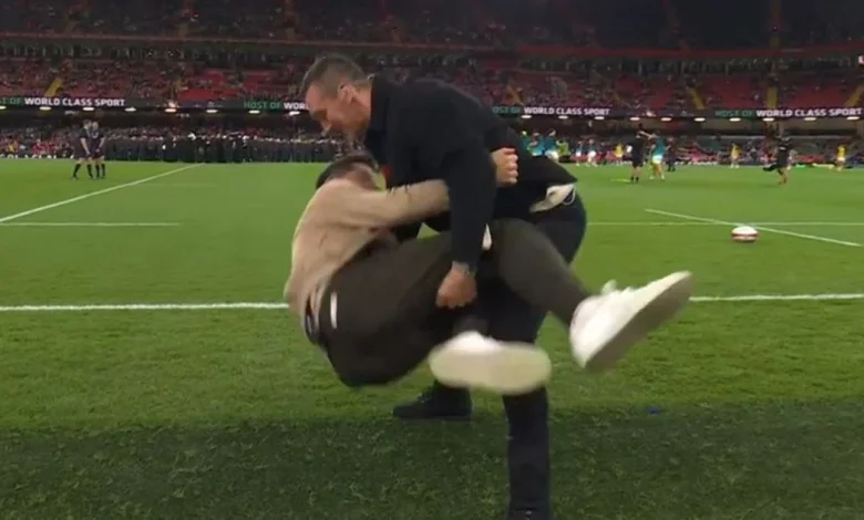 Sam Warburton Tackles Craig Doyle Live on Air During Rugby Demonstration