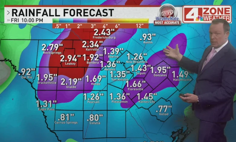 San Antonio rain and thunderstorms ahead; Potential for localized flooding