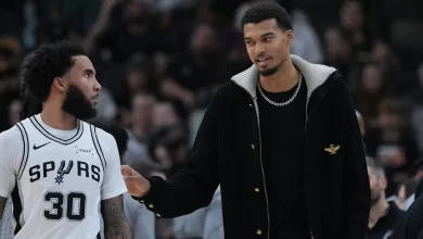 San Antonio's Victor Wembanyama to miss at least 2-3 weeks with strained calf, AP source says