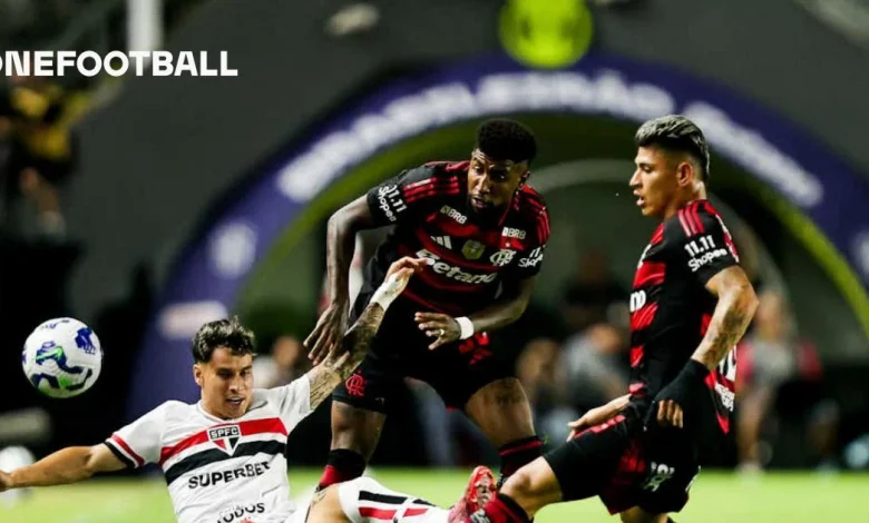 São Paulo faz gol relâmpago e vai bem com esquema surpresa de Crespo, mas fica no empate com o Flamengo na Vila Belmiro