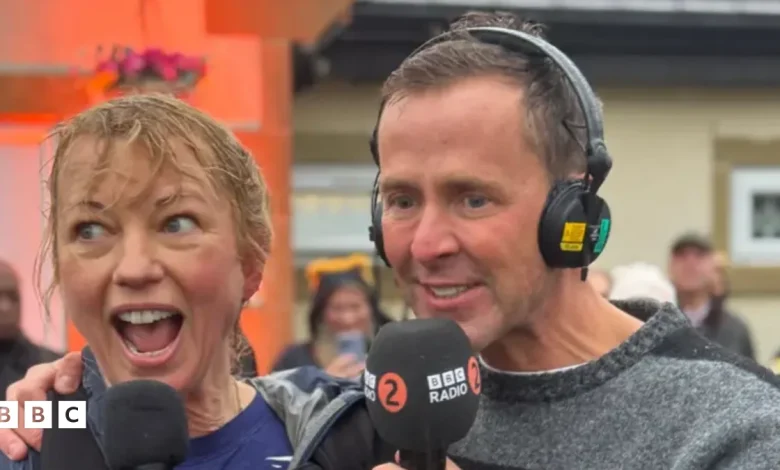 Sara Cox finishes 135-mile marathon challenge for Children in Need - watch live