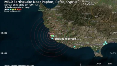 Seismic-like event, possible earthquake, reported few minutes ago near Paphos, Pafos, Cyprus