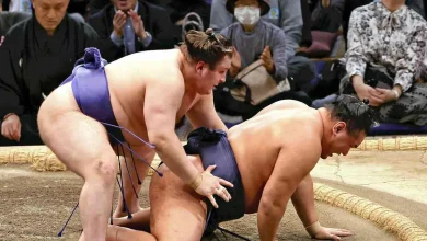 Sekiwake Aonishiki from Ukraine Defeats Yokozuna Hoshoryu, Wins Fukuoka Grand Sumo Tournament