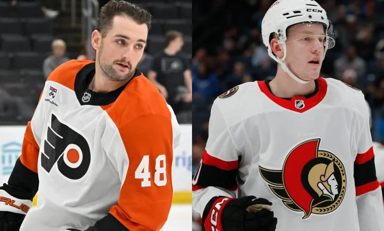 Senators acquire Gilbert from Flyers for Guenette