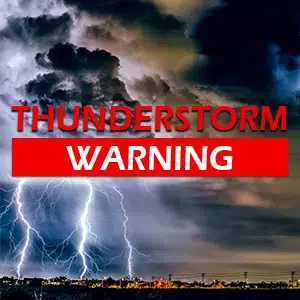 Severe Thunderstorm Warning Issued For Multiple Counties