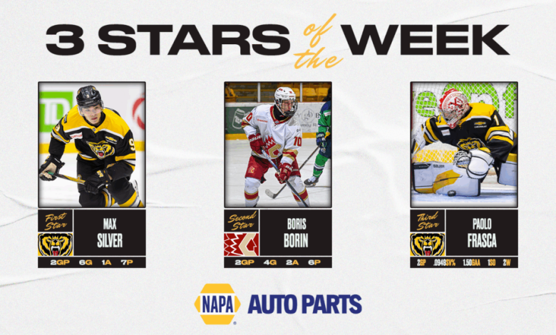 Silver, Borin, Frasca name NAPA Auto Parts 3 Stars of the Week