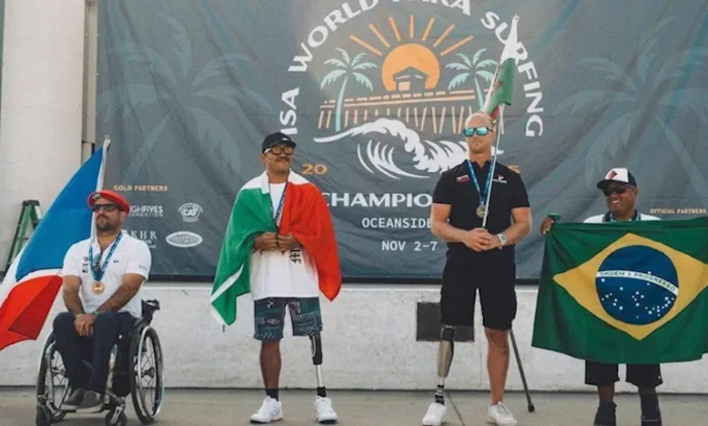 Sinaloa surfer ‘Shutama’ wins bronze at Para-Surfing World Championships