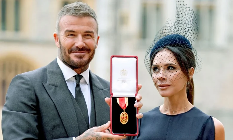 Sir David Beckham receives knighthood from the King at Windsor Castle ceremony