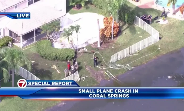 Small plane crashes in Coral Springs; cause under investigation