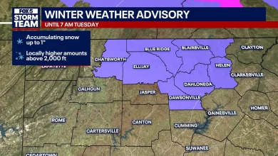 Snow expected in North Georgia; Winter Weather Advisory until 7a.m. Tuesday