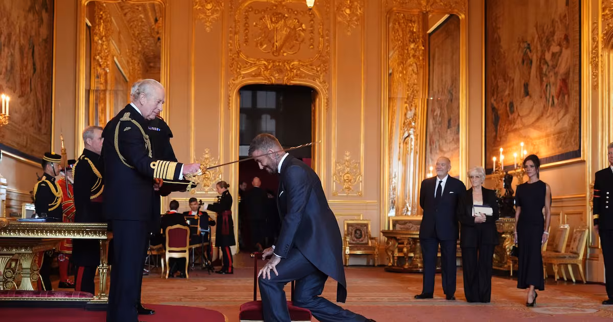 Soccer star Beckham knighted by King Charles III