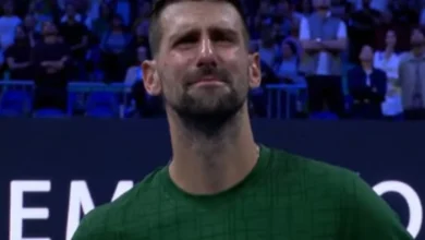 'Sorry for this': Novak Djokovic in tears as tribute video plays for 'tennis father' who died in September