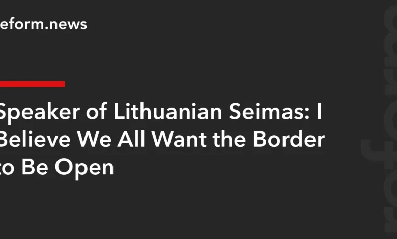 Speaker of Lithuanian Seimas: I Believe We All Want the Border to Be Open