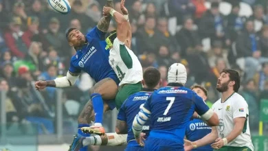 Springboks playing with 14 again after early red card against Italy in Turin