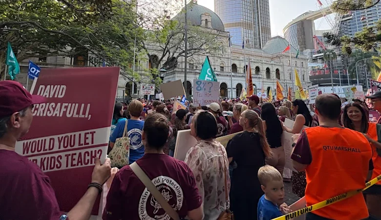 State school teachers walk off job, blaming premier