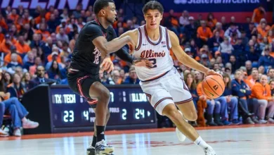 Stojakovic scores 23 and blocks late 3 attempt as No. 14 Illinois beats No. 11 Texas Tech 81-77