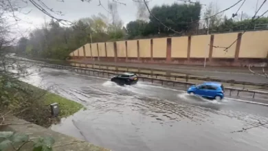 Storm Claudia flooding forces crucial Manchester Airport road to close