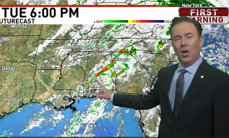 Storms to strike the South on Tuesday
