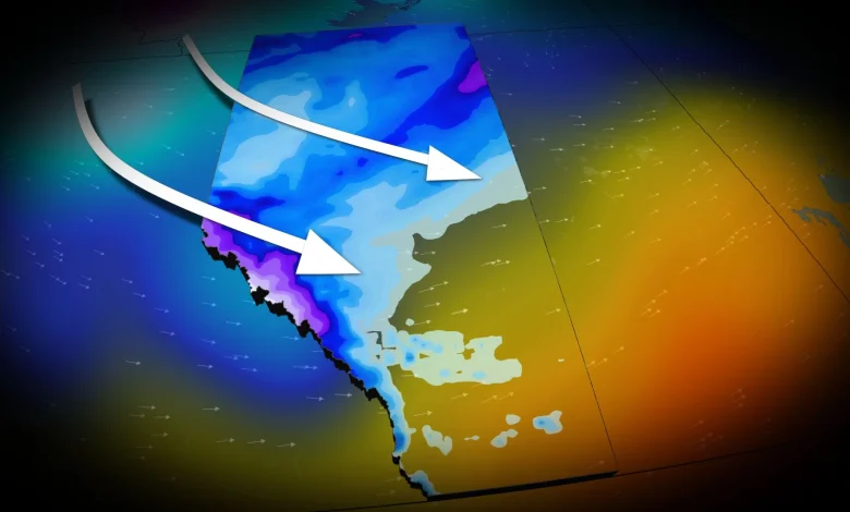 Strong cold front to hit Alberta with big temperature drop, snow, and winds
