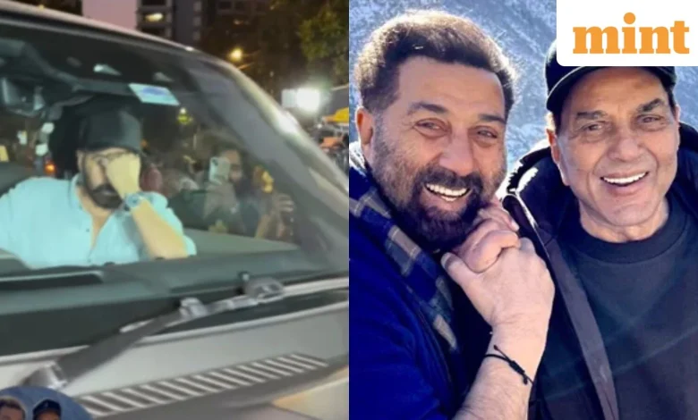 Sunny Deol hides face as he arrives with son Karan at hospital to visit Dharmendra, fans wonder ‘sab thik ha na’