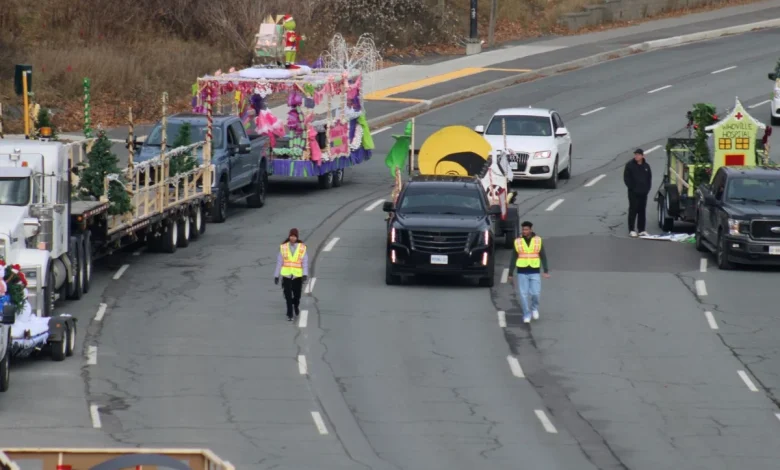TODAY! Santa Claus Parade floats readying along Notre Dame