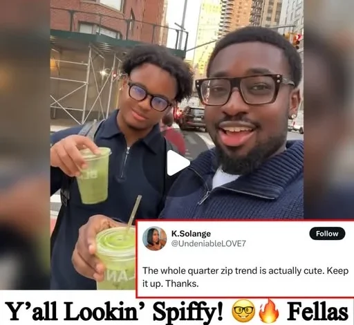 #TSRFashion: Alrighhht nie! 🔥 The guys said they’re not rocking the Nike Techs right now, they’re on the quarter zip wave! 😂 #Roomies, y’all feelin’ it? 🤩 (SWIPE) ___________________________________ (📸: @whois.jason, @myrichdreamz, akintwins_, @