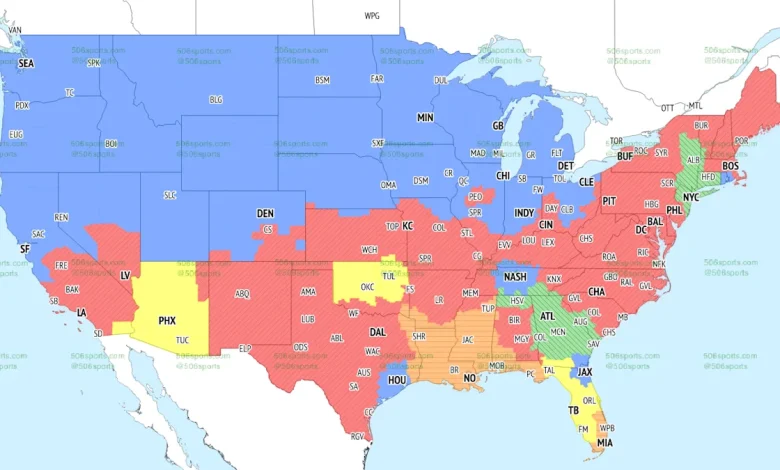 TV broadcast maps for Week 13 of 2025 NFL season