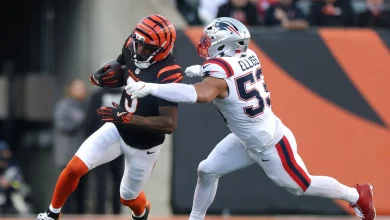 Tee Higgins carted off after hitting head; Joe Flacco leaves briefly with finger injury