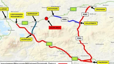 Temporary road closures and stop/go system in place on N72