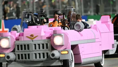 Terry Crews drives full-size LEGO Cadillac as F1 stars enjoy Las Vegas GP victory lap