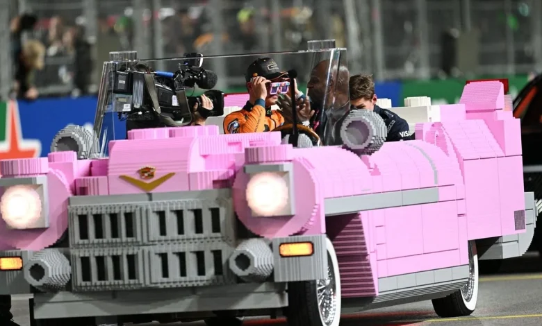 Terry Crews drives full-size LEGO Cadillac as F1 stars enjoy Las Vegas GP victory lap