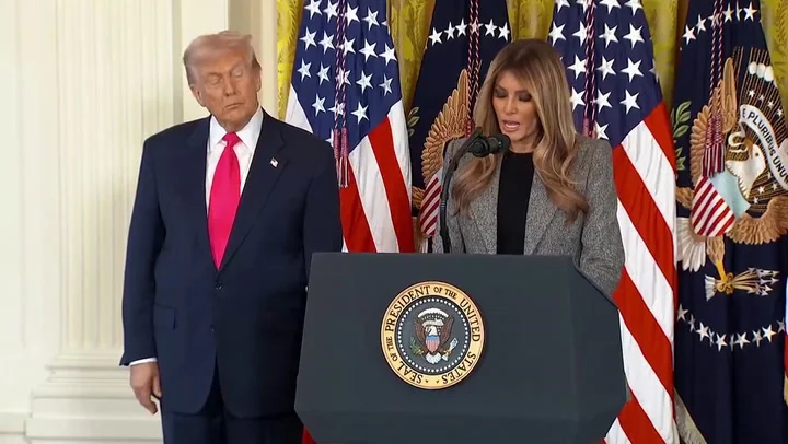 The president and the first lady ignored shouted questions about the notorious child sex trafficker.