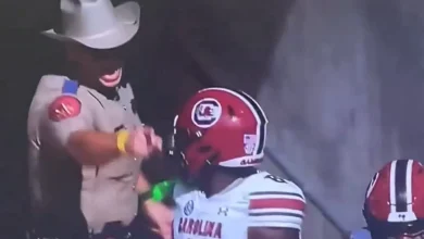This Texas A&M Cop Might Be The Biggest Hardo On The Planet For His Reaction After He Bumped Into Nyck Harbor
