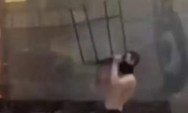 This is the moment a man who was jailed today went on a rampage at Dublin Airport after missing his flight