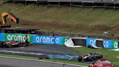 Three drivers crash out in seconds to trigger São Paulo sprint red flag