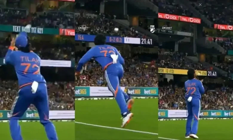 Tilak Varma’s Acrobatic Brilliance Steals The Show With SKY-Like Catch | Watch