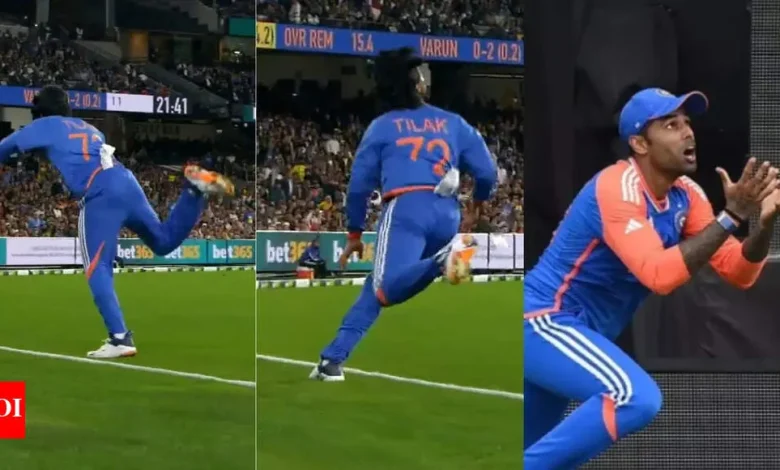 Tilak Varma's Stunning Catch Against Australia Draws Comparisons to Suryakumar Yadav's World Cup Moment