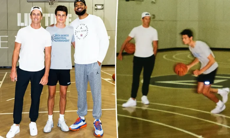 Tom Brady’s son Jack, 18, towers over the NFL legend in rare photos