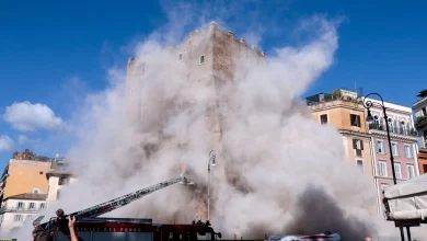 Torre dei Conti: Worker trapped after medieval tower collapses during renovation work in Rome