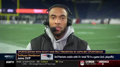 TreVeyon Henderson Joins ESPN's Scott Van Pelt on SportsCenter After 3-TD Game vs. Jets