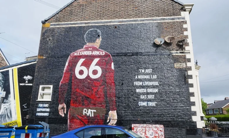 Trent's mural defaced ahead of Liverpool return