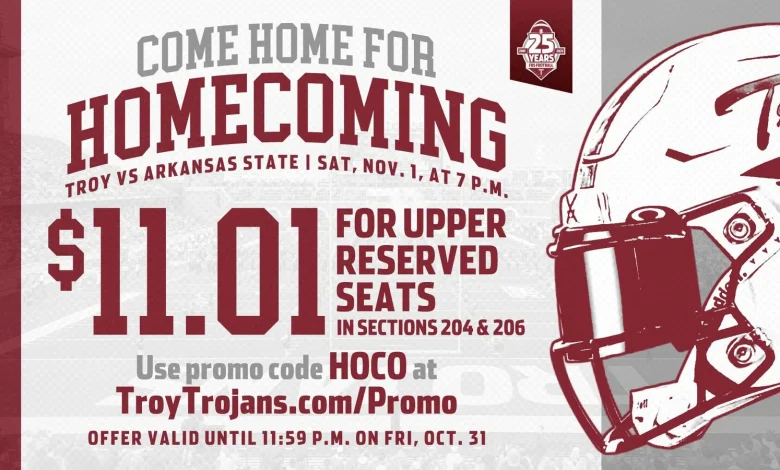 Troy Athletics Announces Homecoming Ticket Special