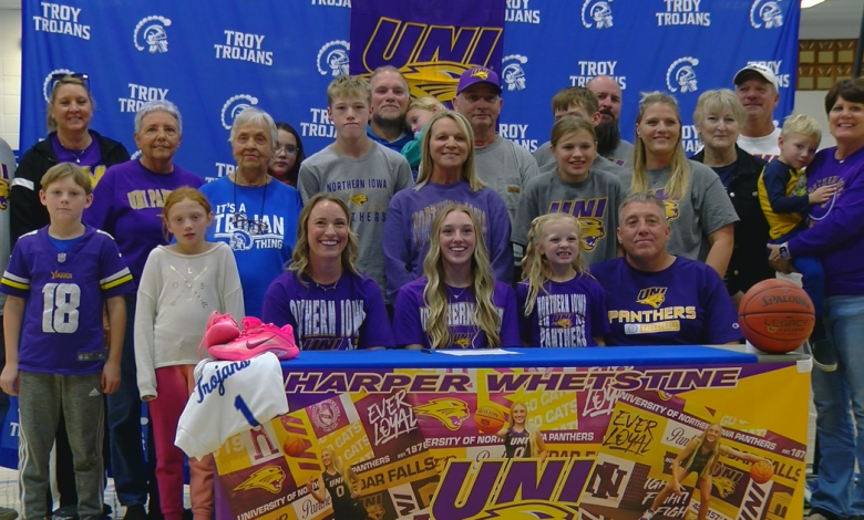 Troy High School senior Harper Whetstine signs with Northern Iowa basketball