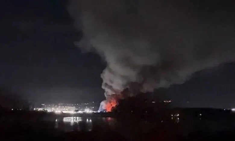 Trucks destroyed as fire services tackle major warehouse blaze in Little Island