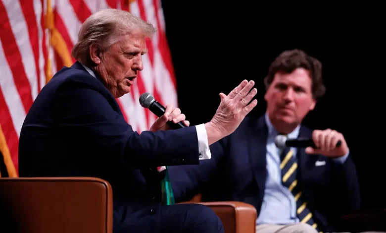 Trump Defends Tucker Carlson’s Nick Fuentes Interview: “Can’t Tell Him Who To Interview”