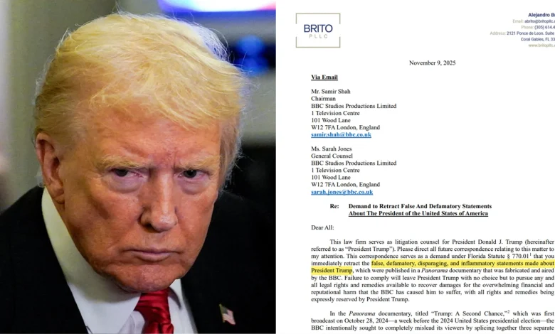 Trump's lawyer threatens BBC with $1bn lawsuit - read the letter in full